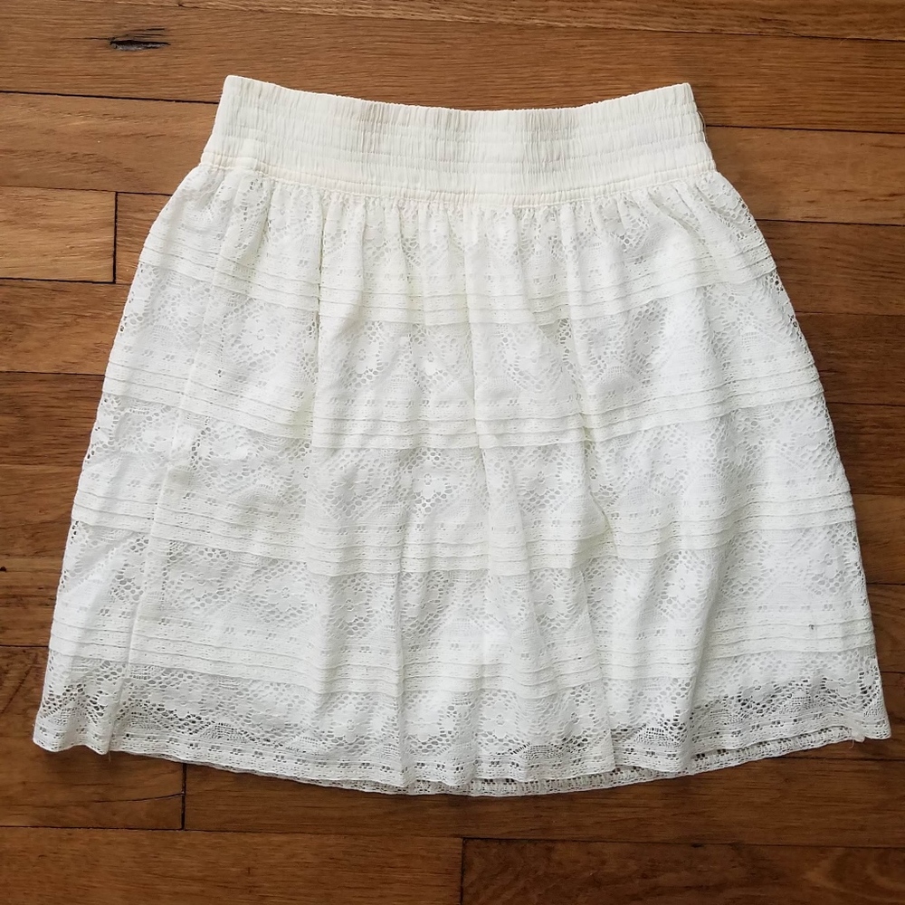 White Lace Mini Skirt